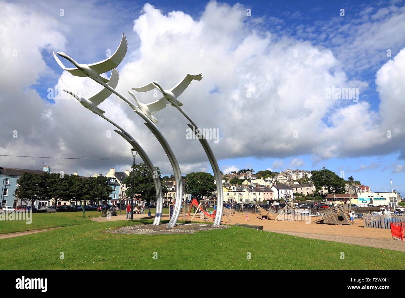 Children of Lir sculpture on Ballycastle seafront, Northern Ireland