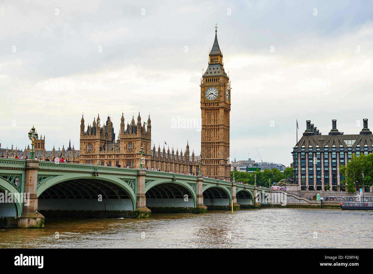 Westminster Palace and Westminster Bridge, London, United Kingdom, Europe Stock Photo