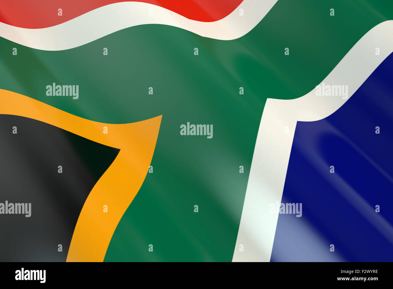 Flag of South Africa in the wind Stock Photo