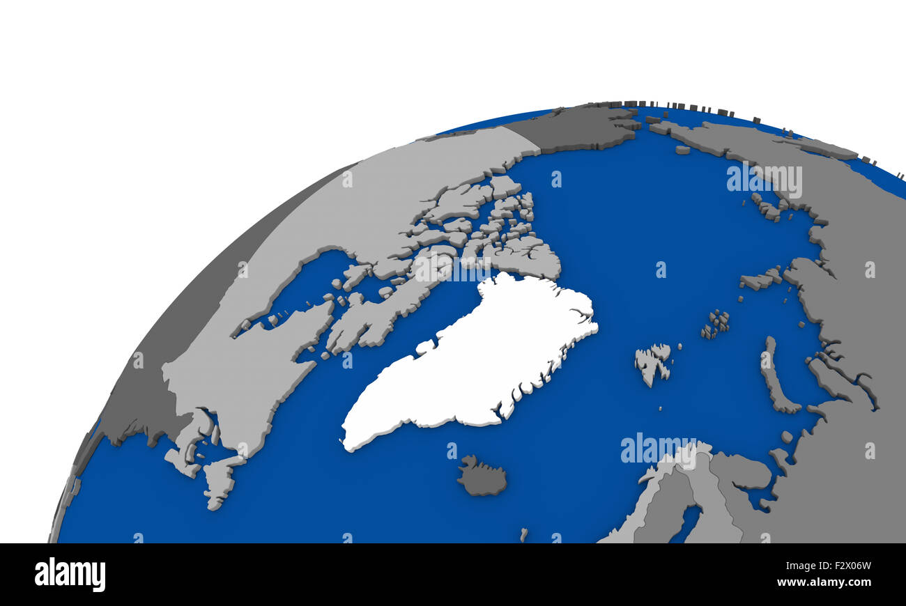 Arctic north polar region on globe Stock Photo Alamy