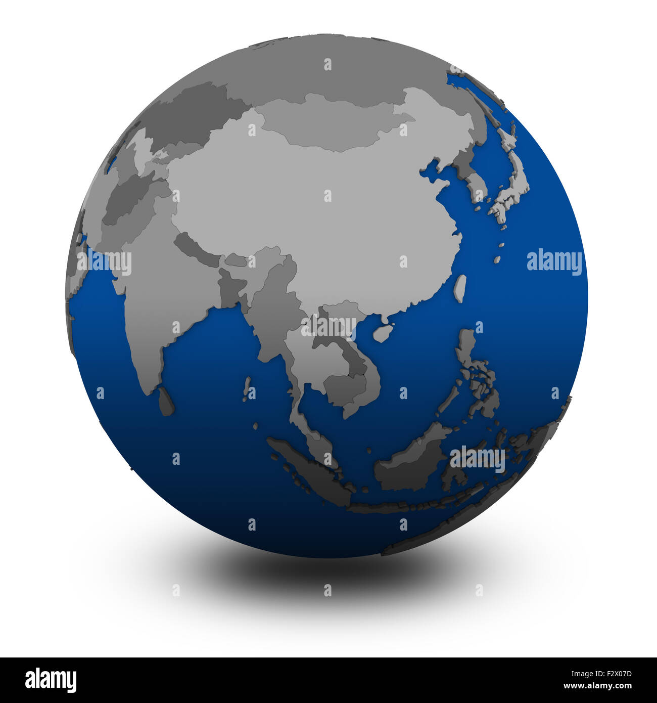 southeast Asia on political globe, illustration isolated on white ...