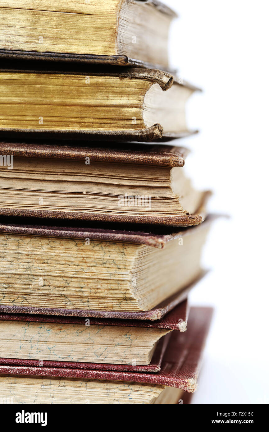 old books isolated on white background Stock Photo - Alamy