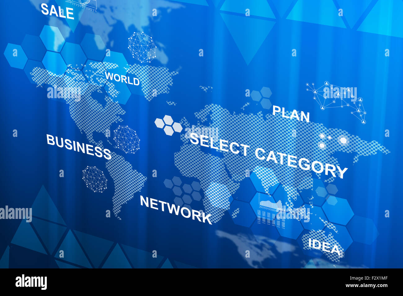 Abstract blue background with molecule Stock Photo - Alamy