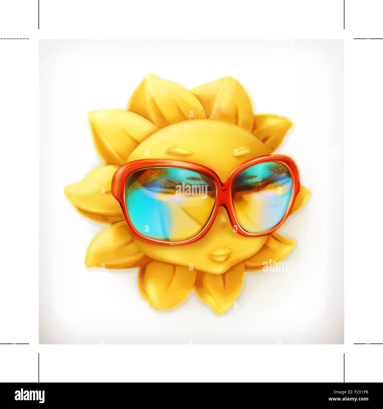 Hot summer sun, sunglasses, vector icon Stock Vector Image & Art - Alamy