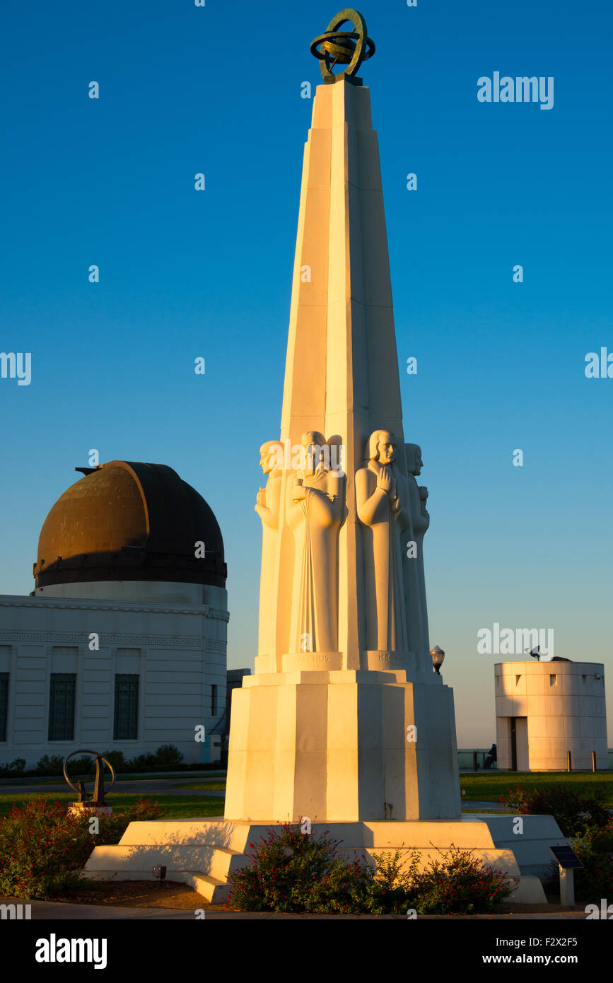 Astronomers Monument in front of Griffith Observatory in Griffith Park, Los Angeles, California
