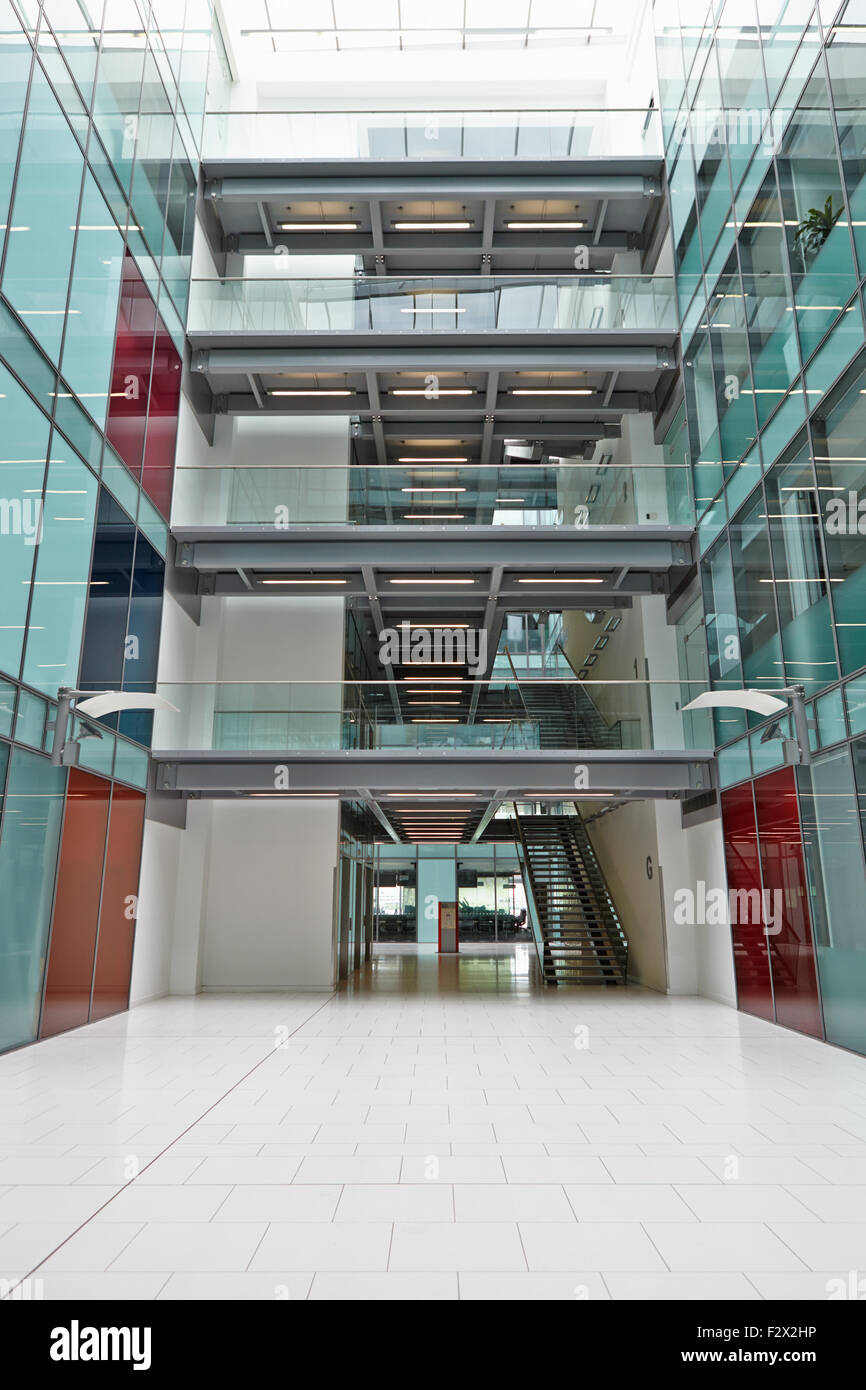 Empty, modern atrium of a large corporate business Stock Photo