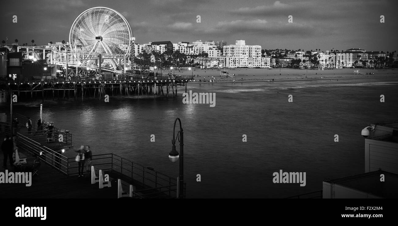 Ferris wheel on Santa Monica Pier, Santa Monica, Los Angeles County, California, USA Stock Photo
