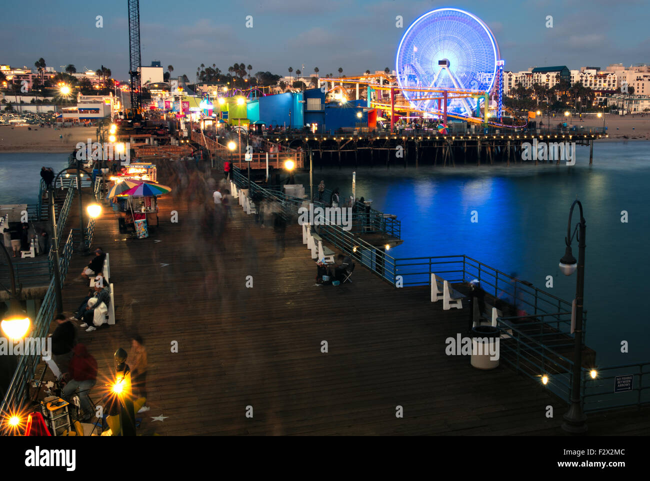 Tourists on Santa Monica Pier, Santa Monica, Los Angeles County, California, USA Stock Photo
