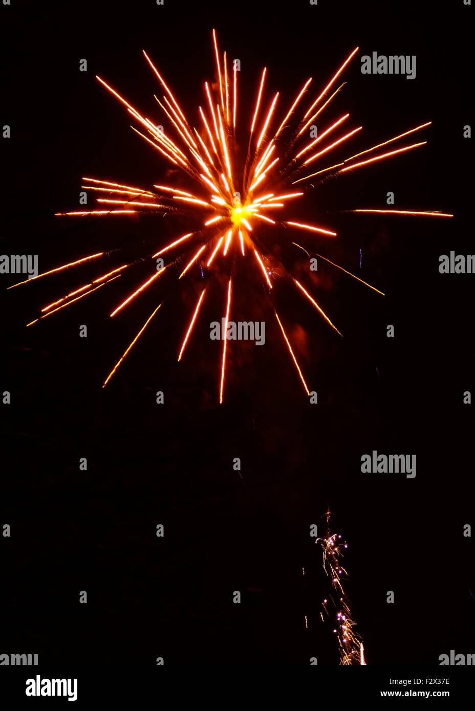 Exploding Firework Bonfire Night Stock Photo