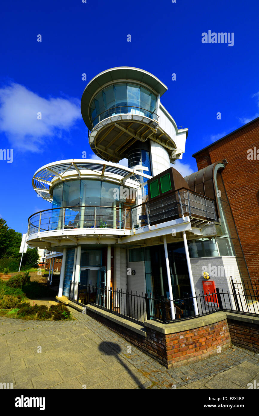 Segedunum Wallsend on Tyne ancient Roman Fort, Hadrians wall,Northumberland, viewing tower, stone, ancient history, blue sky, Stock Photo