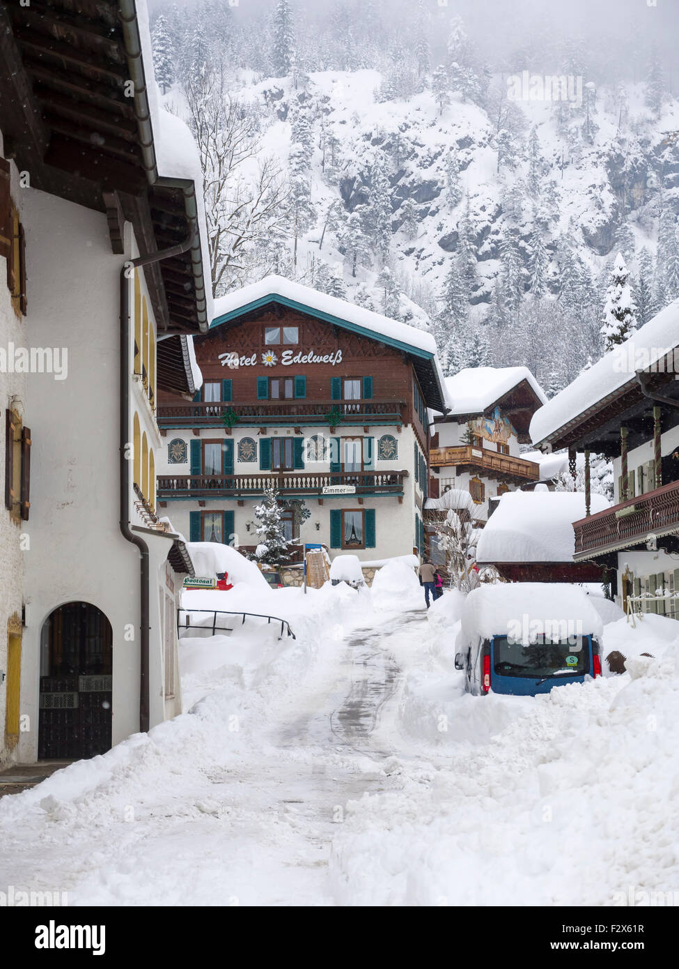 Germany, Bavaria, Chiemgau, snowy Reit im Winkl Stock Photo - Alamy