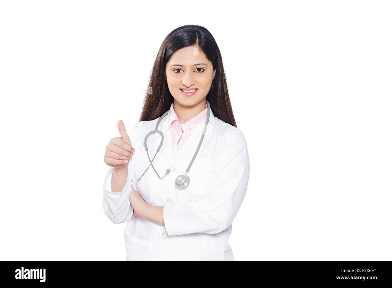 1 indian Doctor woman Thumbs Up showing Stock Photo - Alamy