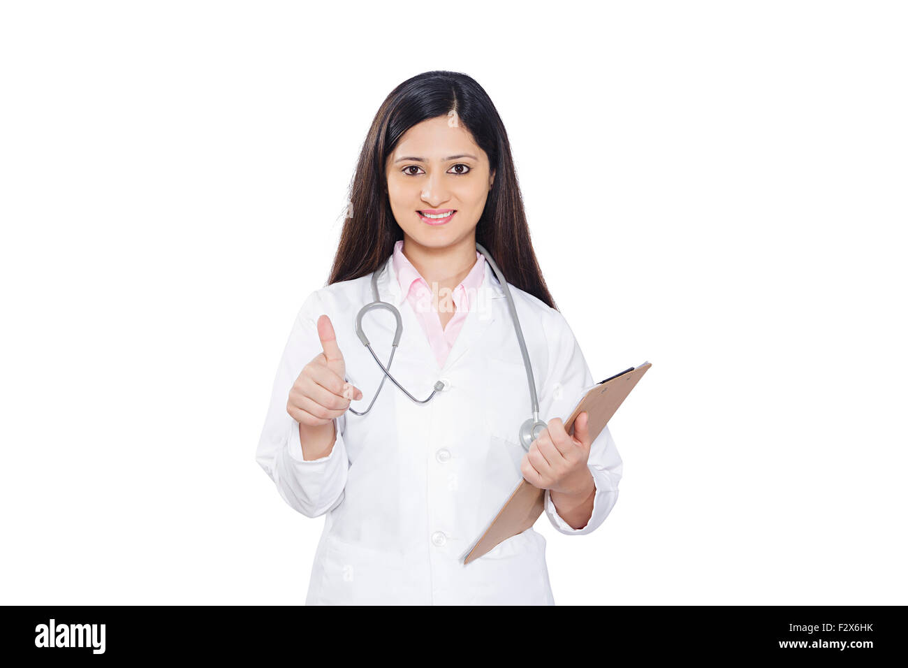 1 indian Doctor woman Thumbs Up showing Stock Photo - Alamy