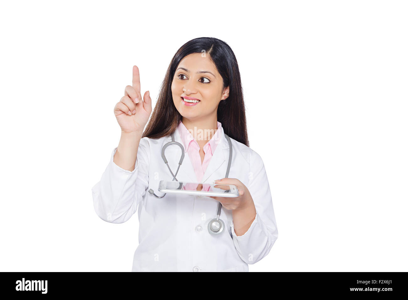 Woman doctor pressing virtual hi-res stock photography and images - Alamy