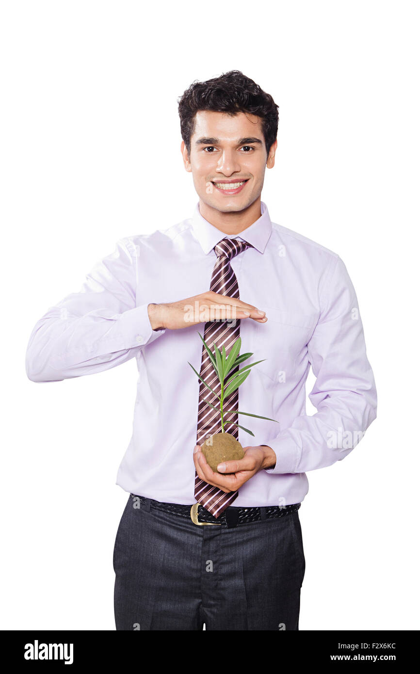 1 indian Business man Safety Plant-life Stock Photo