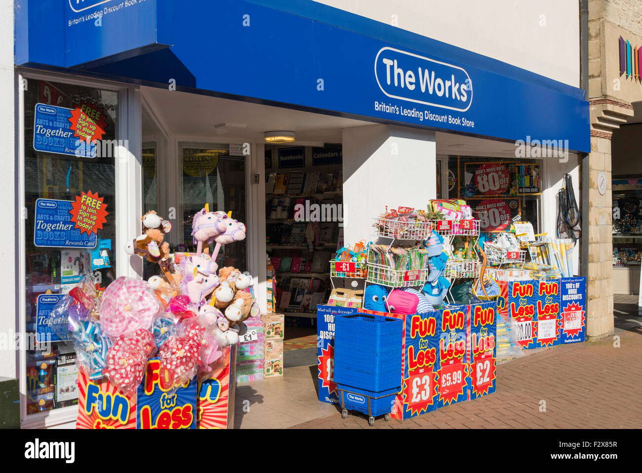 'The Works' discount book store, Sheep Street, Bicester, Oxfordshire, England, United Kingdom