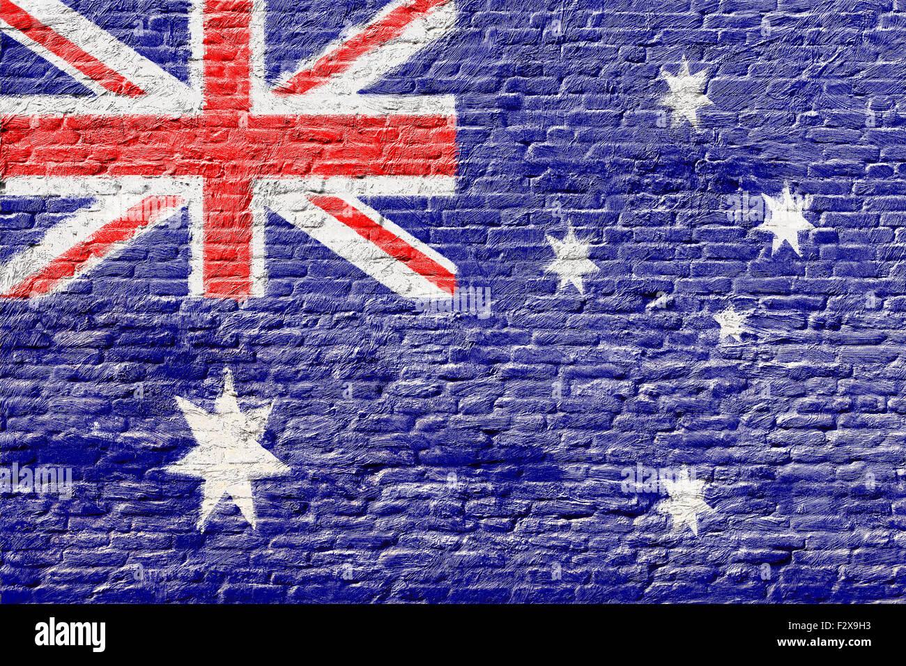Australia - National flag on Brick wall Stock Photo - Alamy
