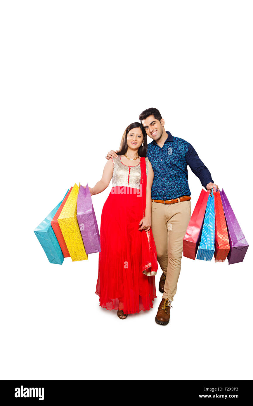 2 indian Married Couple Diwali Festival Shopping Stock Photo - Alamy