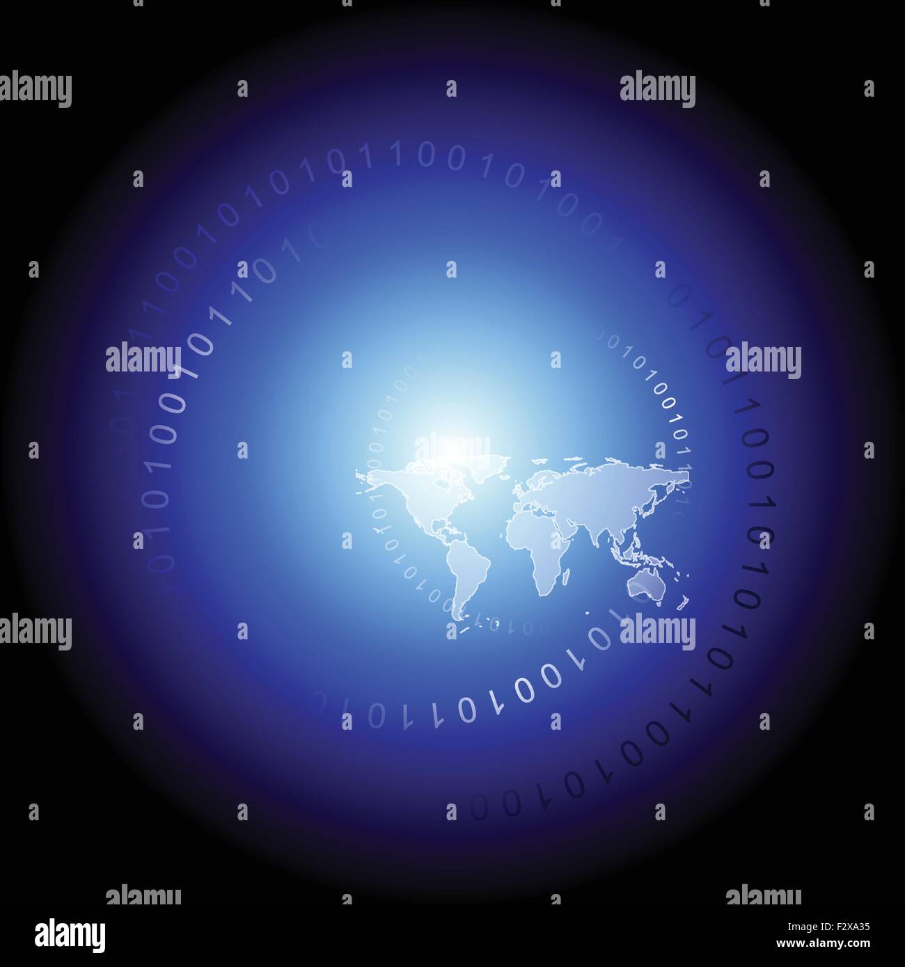 Dark blue map tech design. Abstract vector background Stock Vector