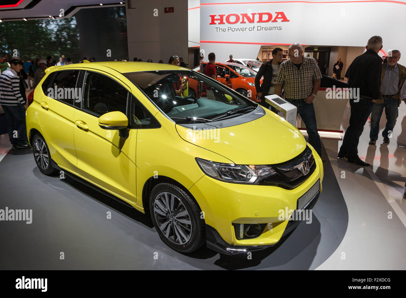 Presentation of the new Honda Jazz compact car at the IAA International Motor Show 2015. September 22, 2015 in Frankfurt Main, G Stock Photo
