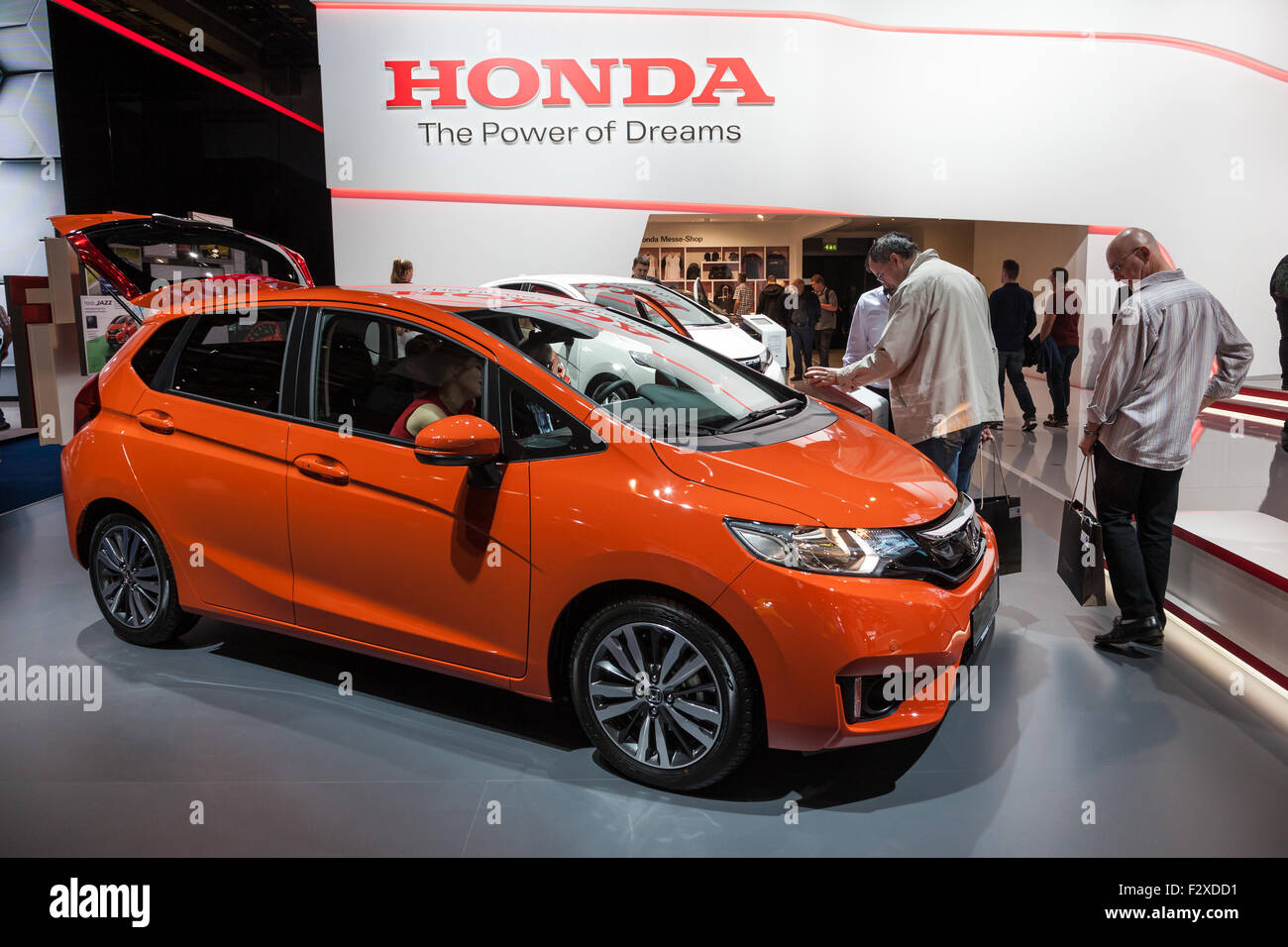Presentation of the new Honda Jazz compact car at the IAA International Motor Show 2015 Stock Photo