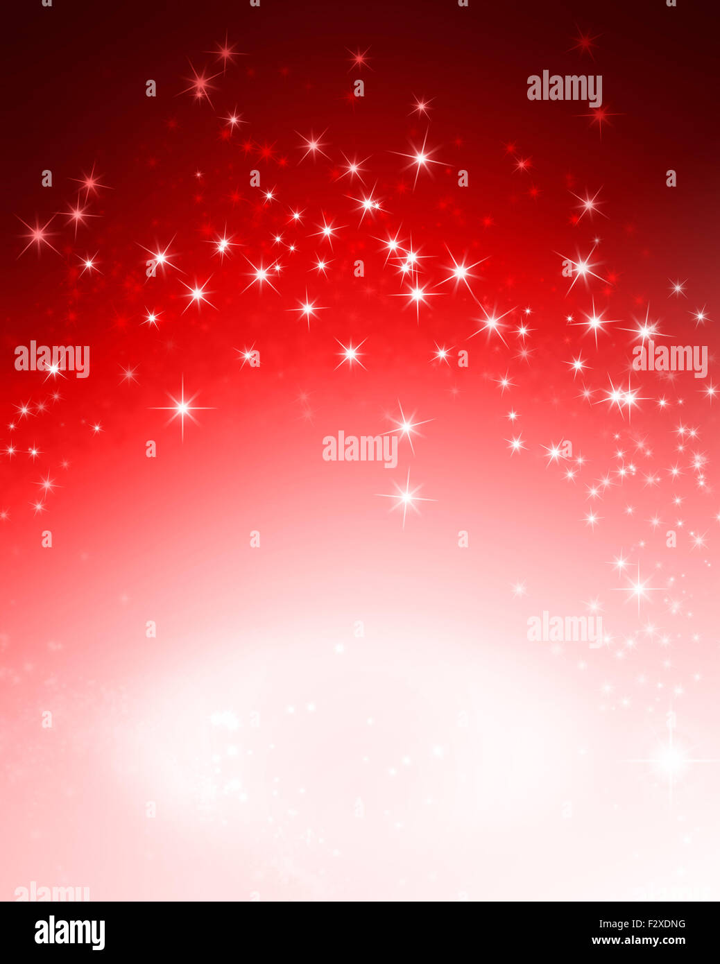 Shiny sparkling red background with star lights Stock Photo