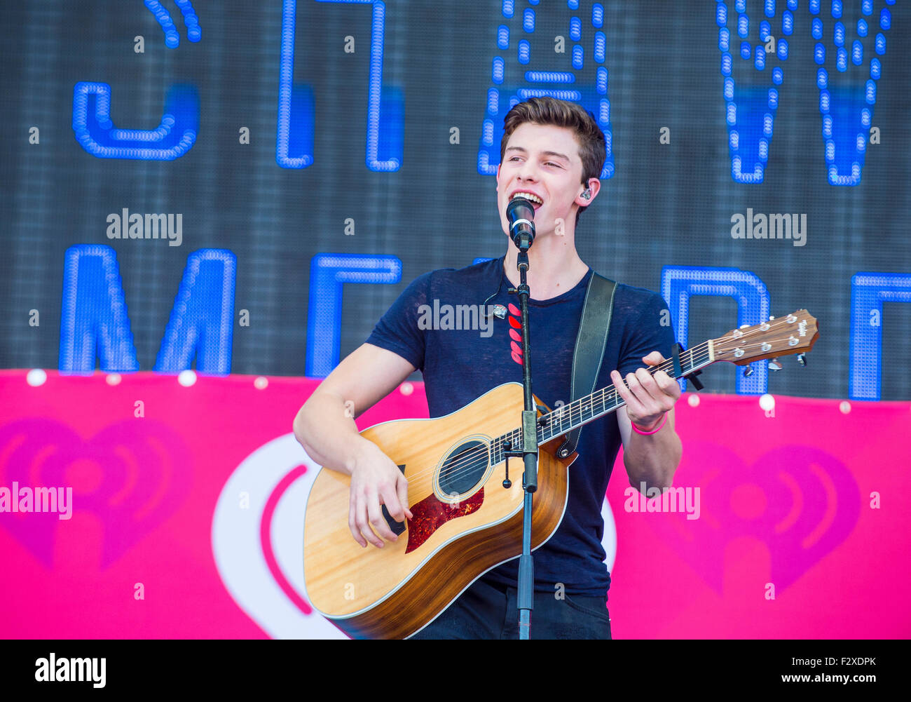 Singer Shawn Mendes performs onstage at the 2015 iHeartRadio Music ...