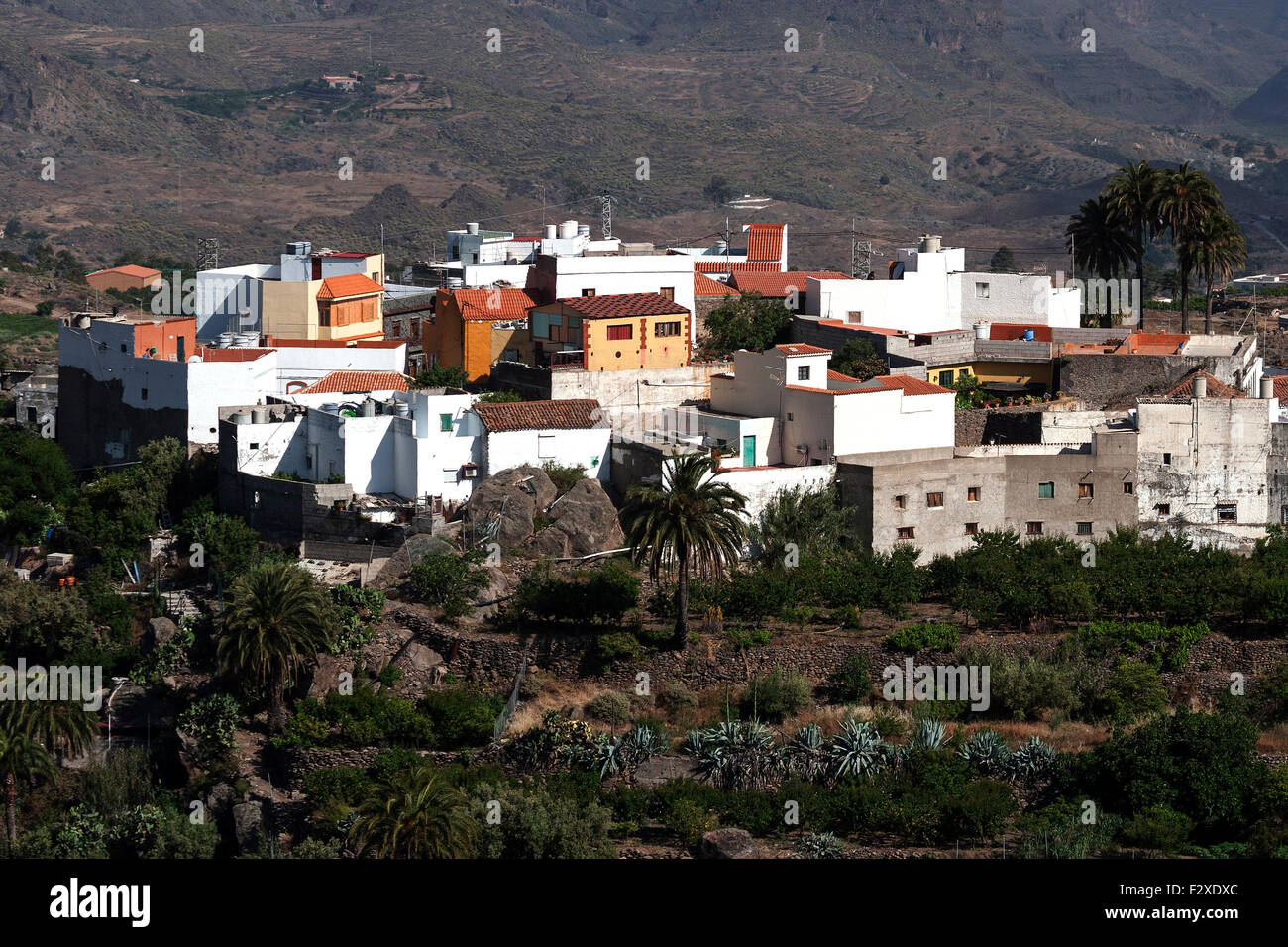 View to a part of San Bartolome de Tirajana, Gran Canaria, Canary Islands, Spain Stock Photo