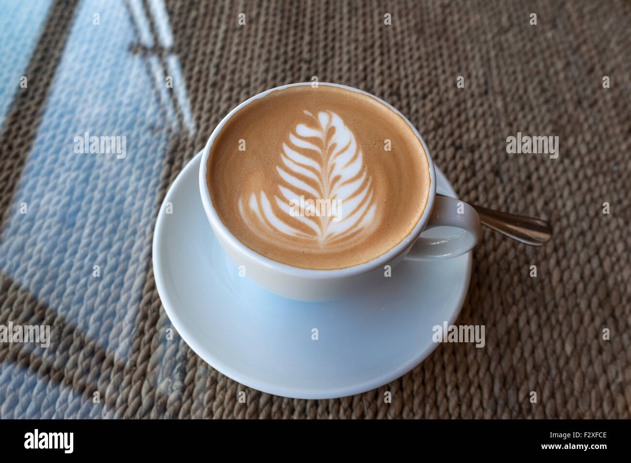 Cappuccino with milk froth, latte art, Rosetta, Germany Stock Photo Alamy