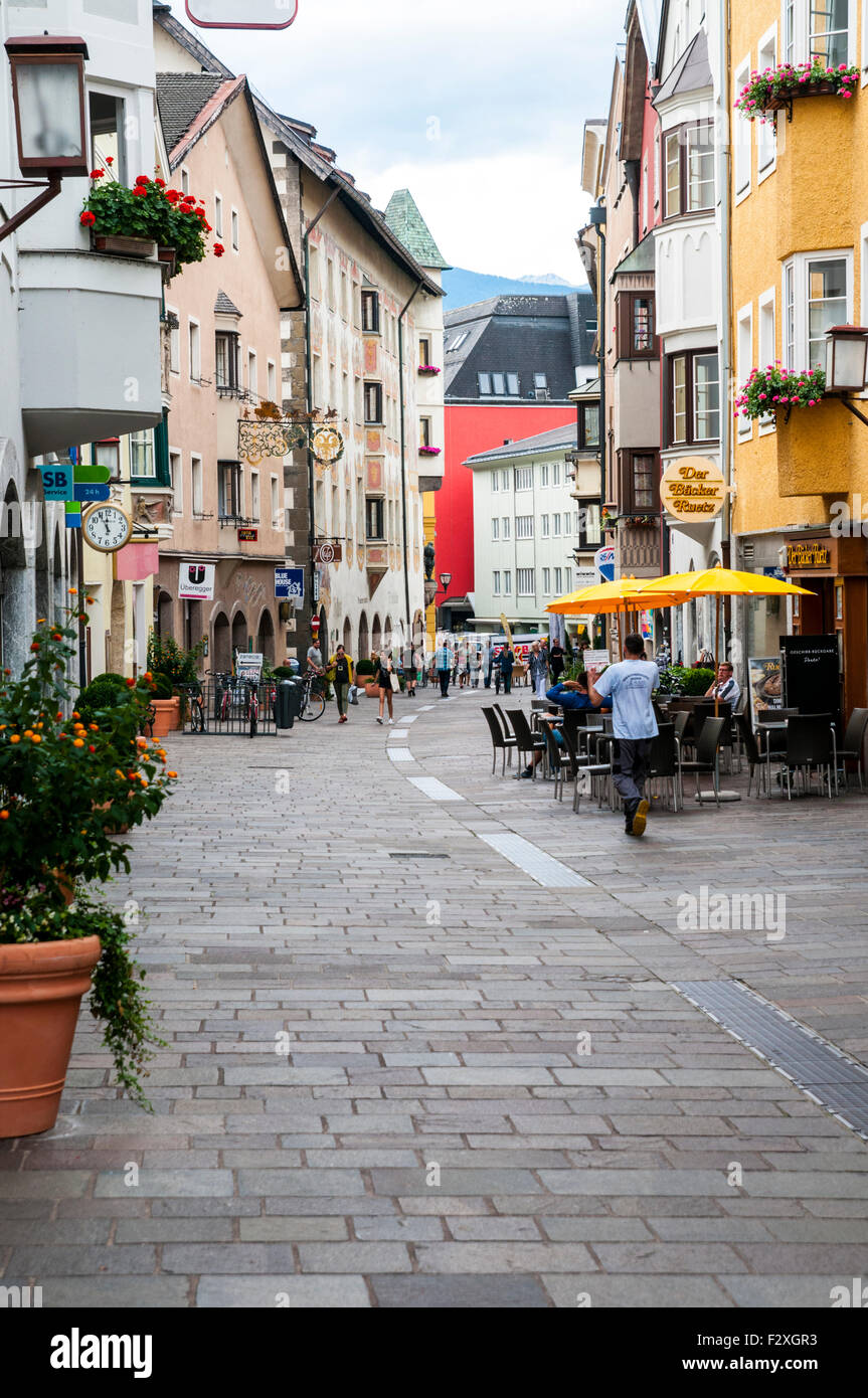 Austria, Tyrol, Schwaz. Franz Josef pedestrian Street in the old town Stock Photo