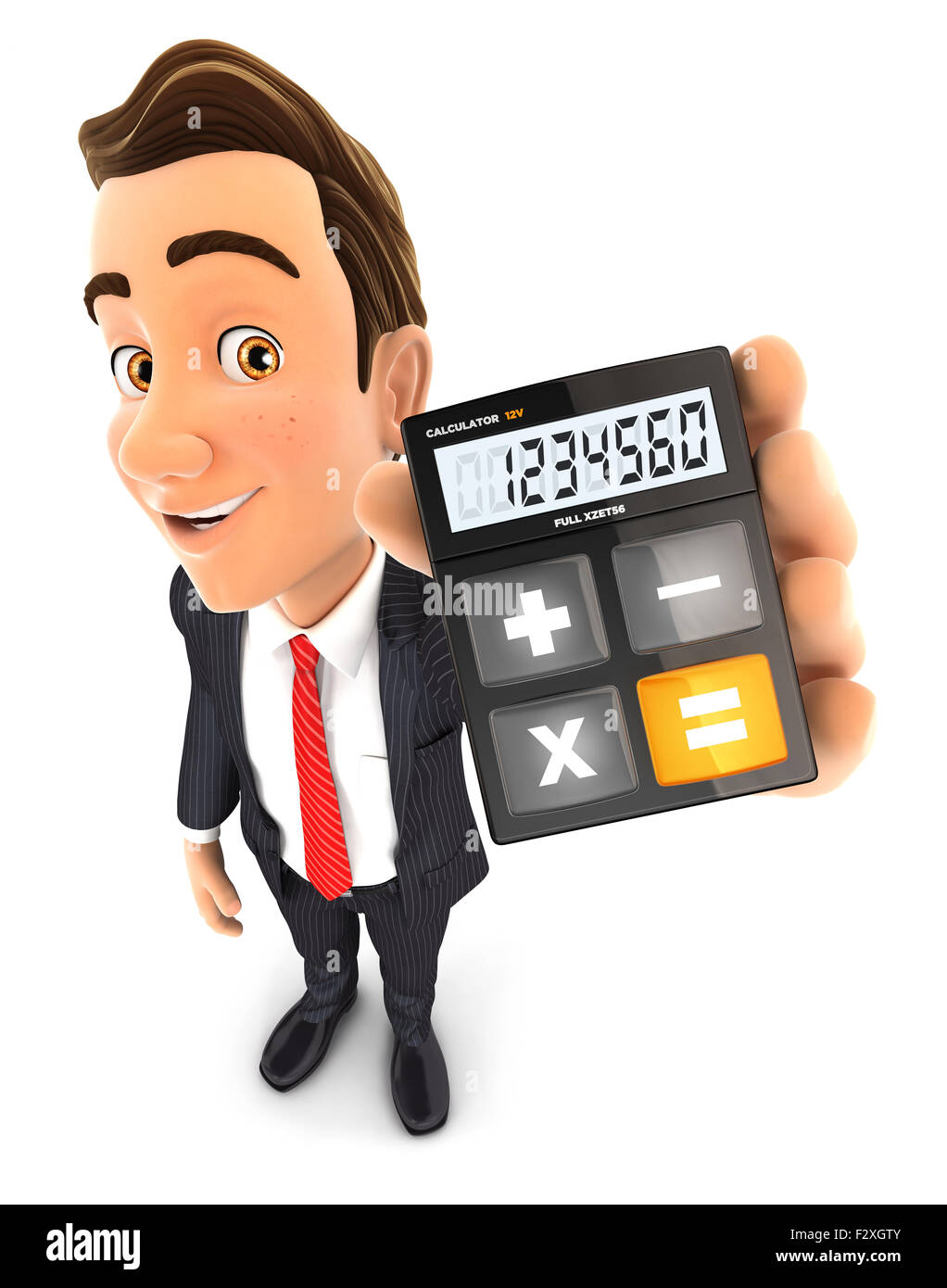 3d businessman calculator, isolated white background Stock Photo Alamy
