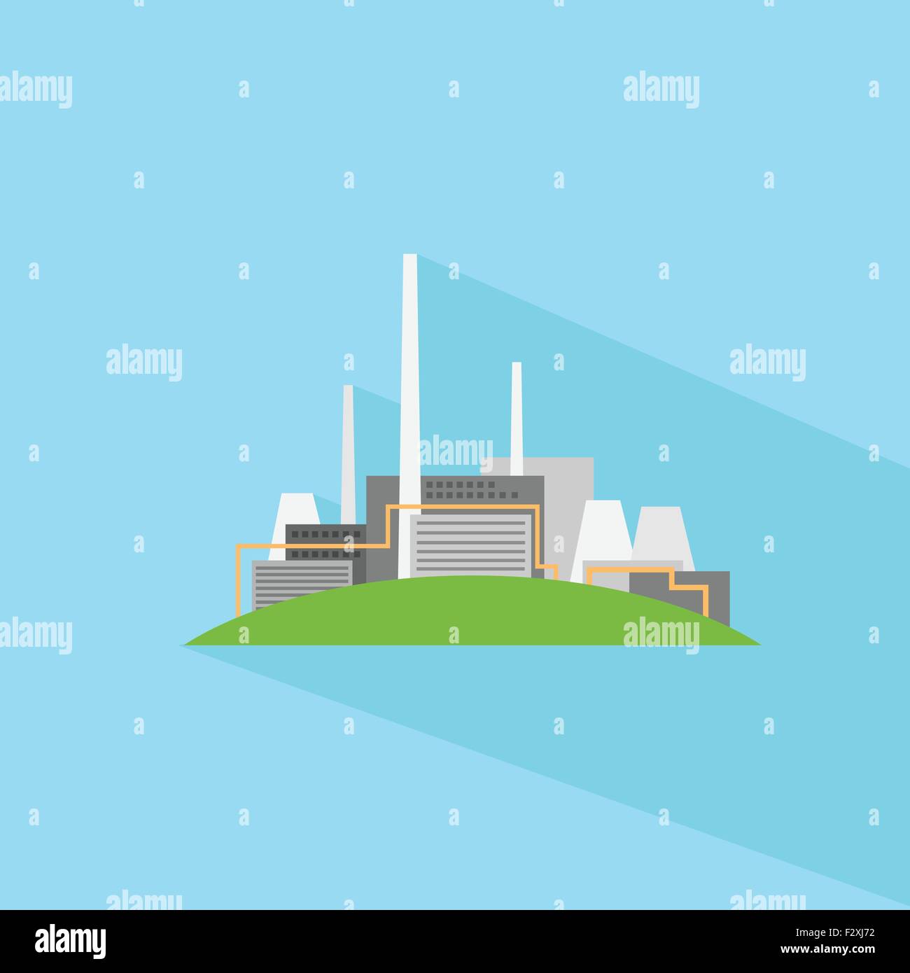 Factory Flat Plant Icon Vector Illustration Stock Vector Image & Art ...