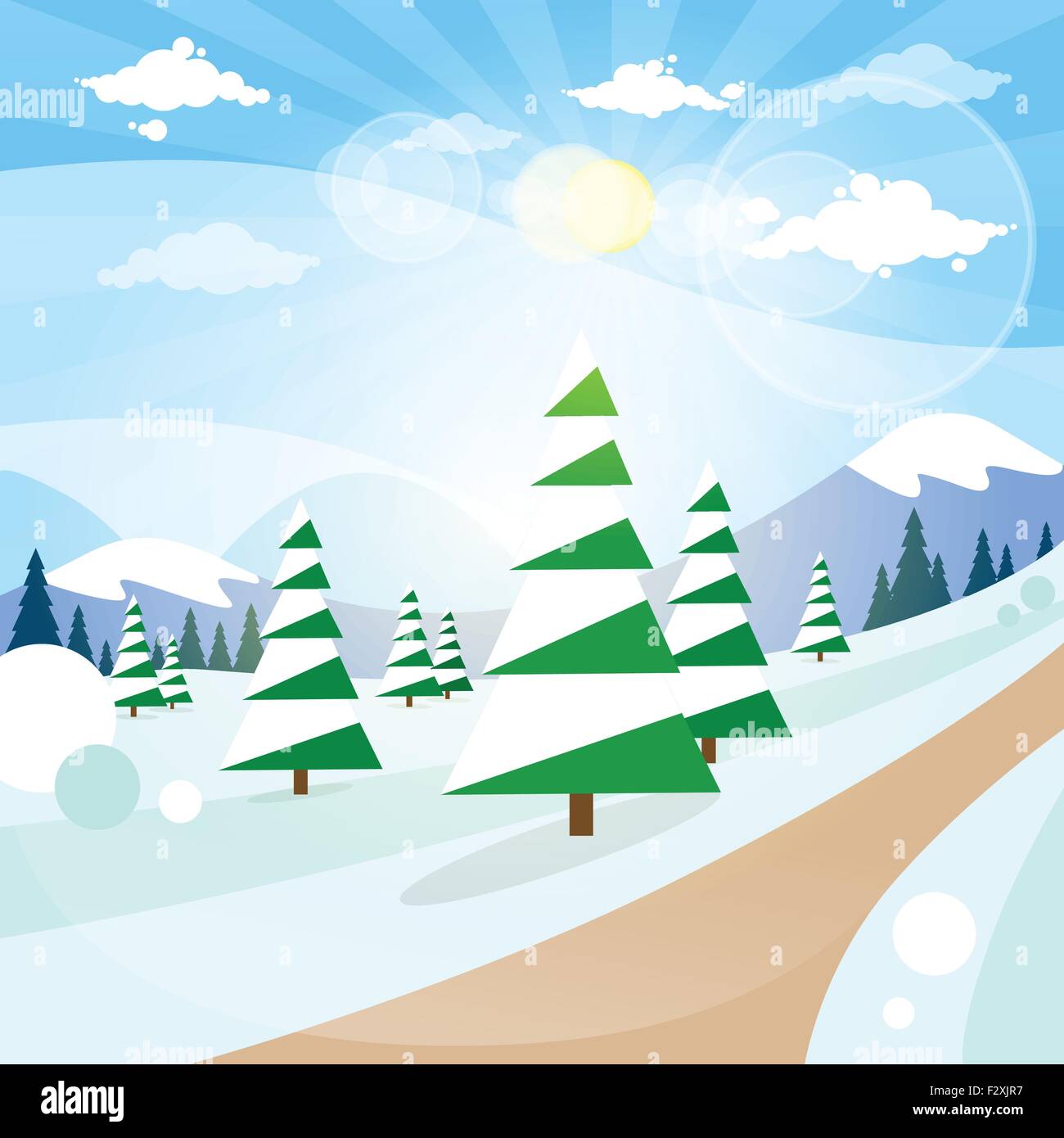 Path forest woods trees green Stock Vector Images - Alamy