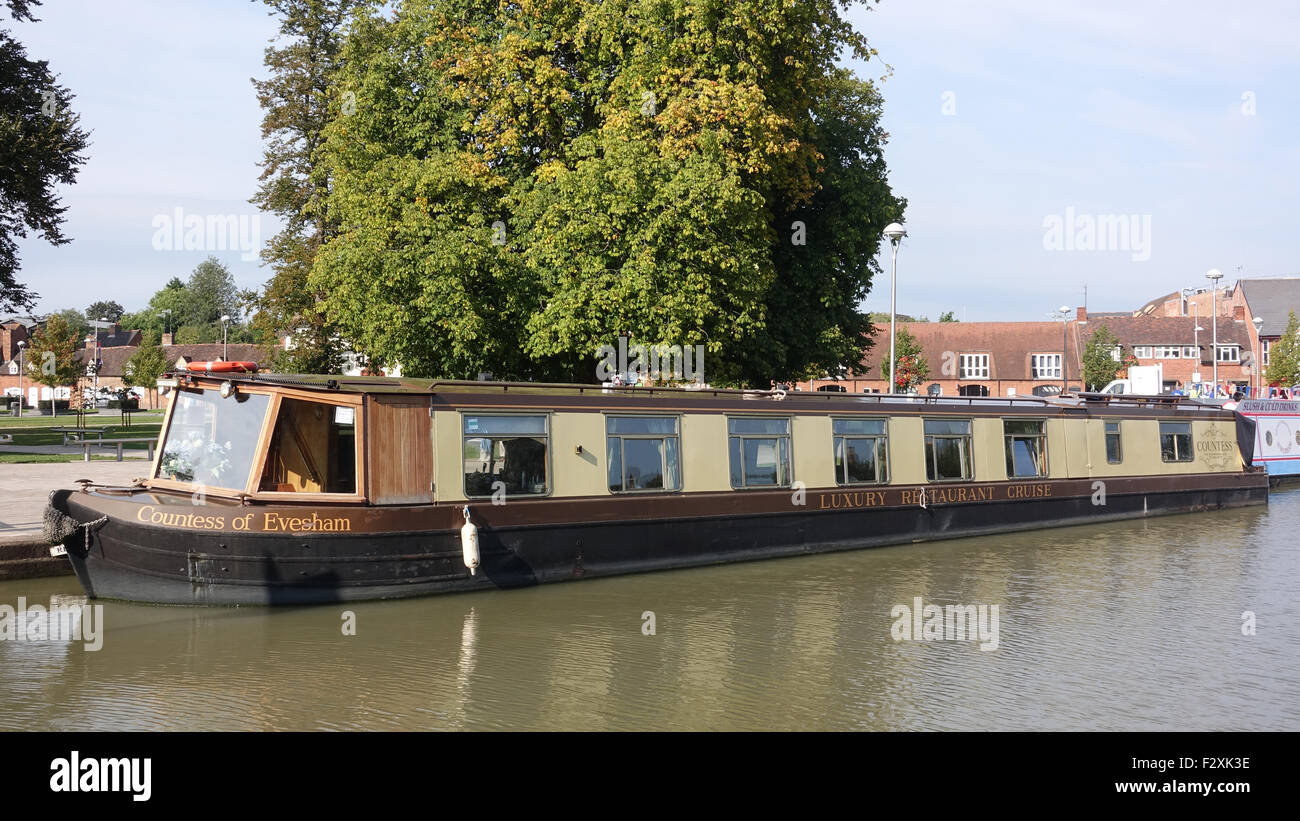 The Countess of Evesham Restaurant Boat at Stratford Upon Avon 1 Stock