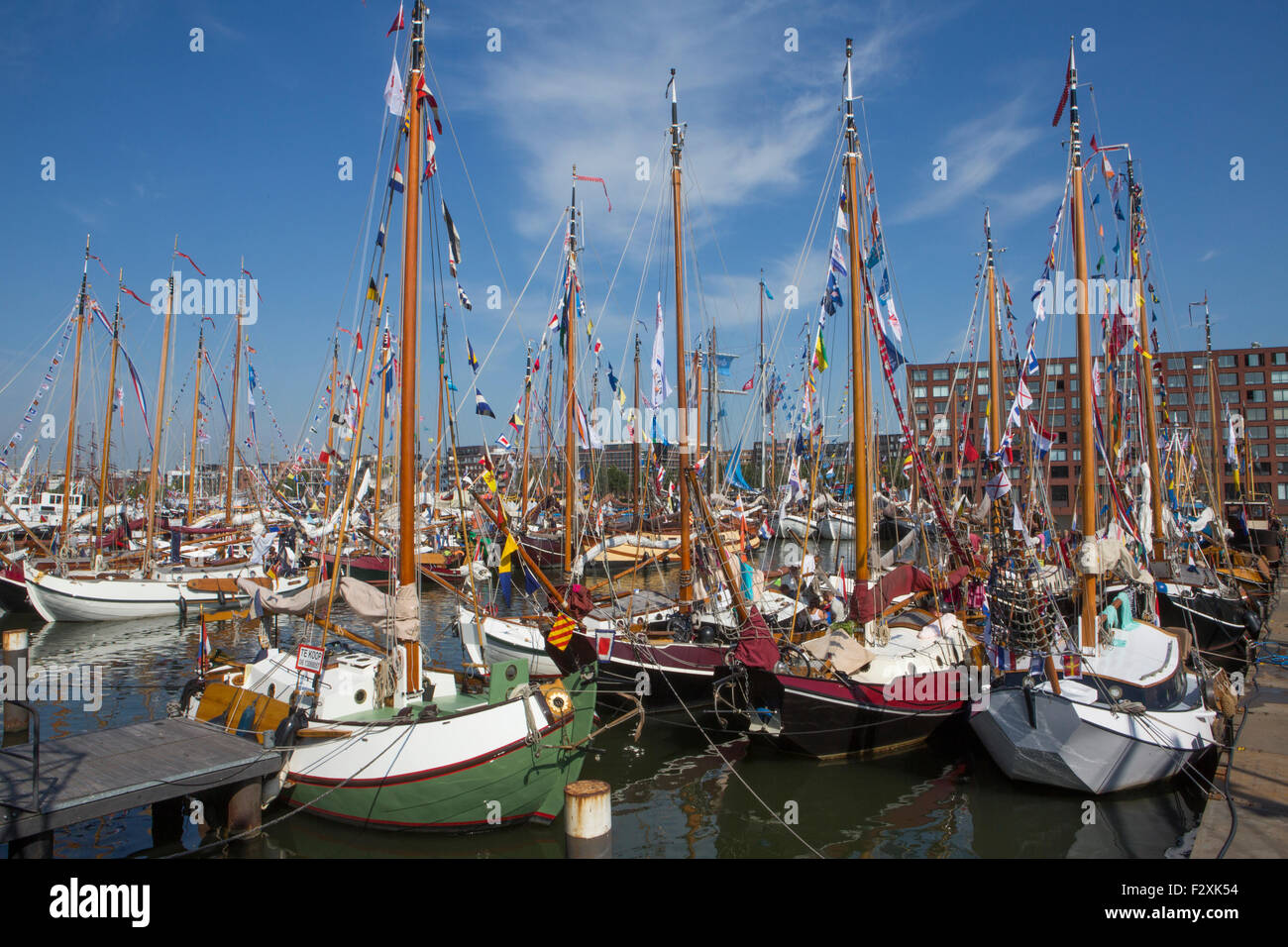 historic boats at Sail 2015 in Amsterdam Stock Photo