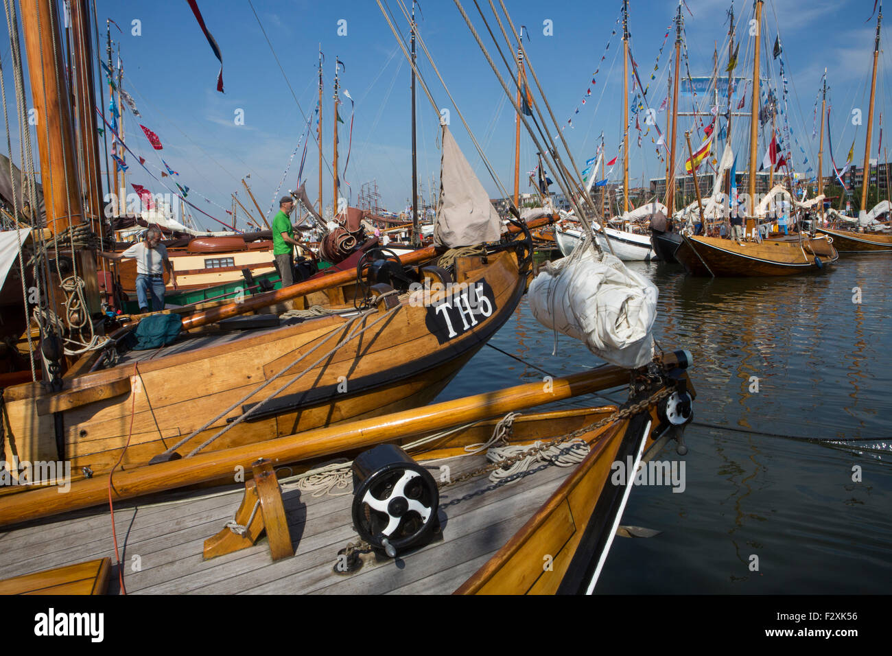 historic boats at Sail 2015 in Amsterdam Stock Photo