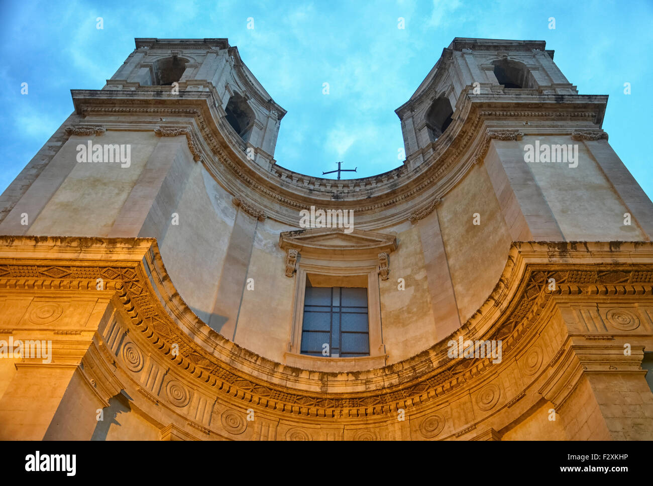 Sicilian Baroque in a church of Noto Stock Photo
