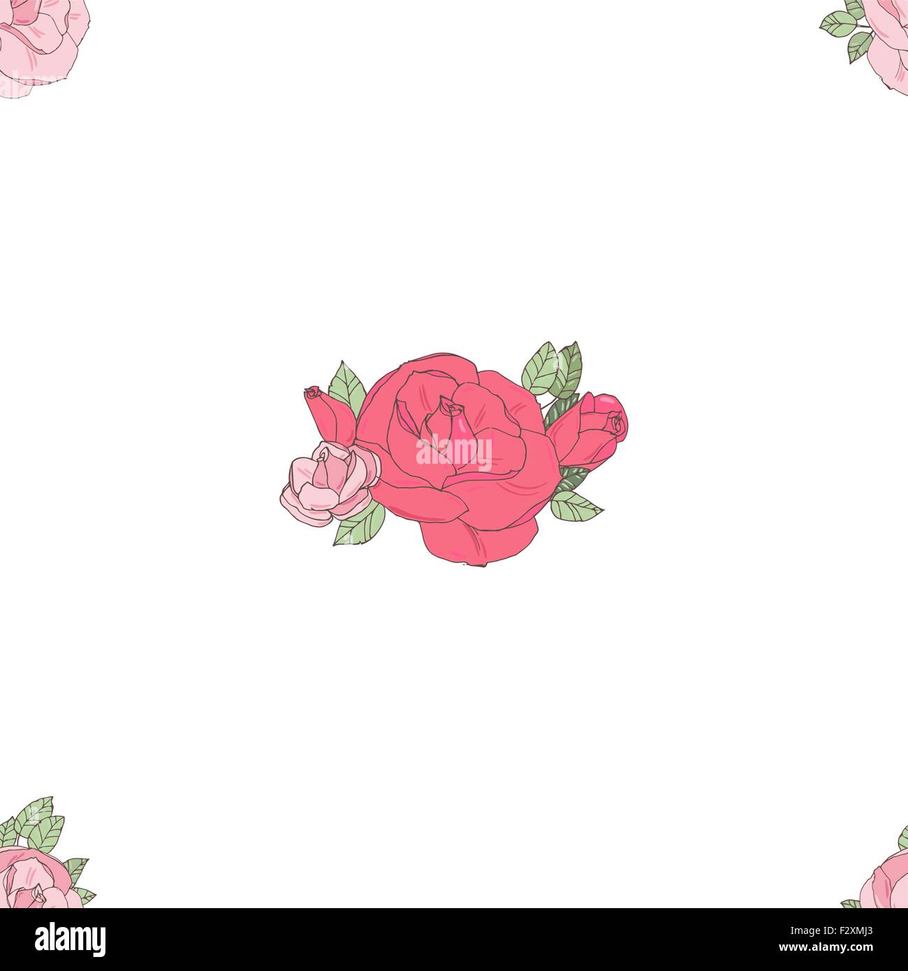Pink rose on the white background Stock Vector Image & Art - Alamy