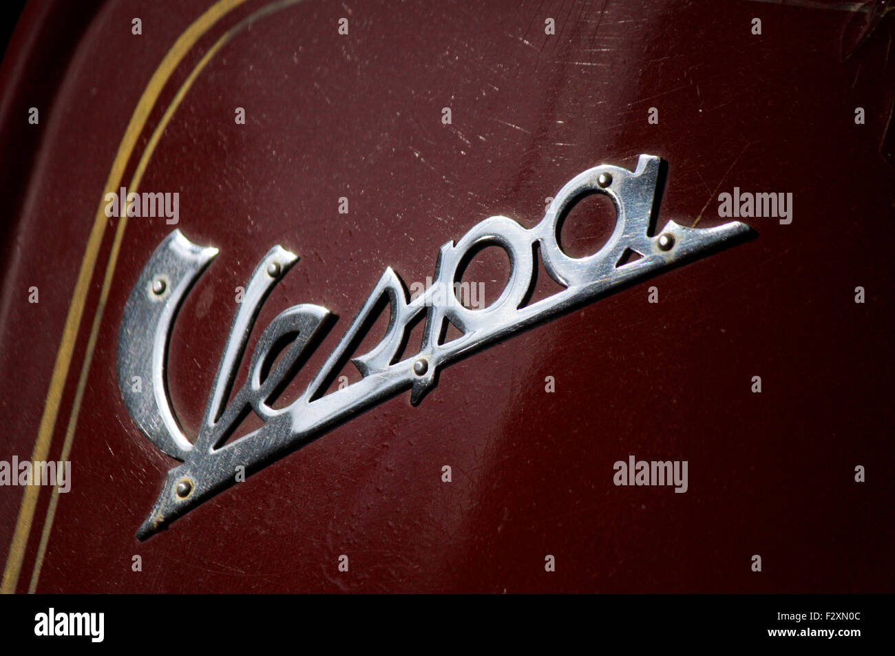 historisches Logo: vespa - Deutsches Technikmuseum, Berlin-Kreuzberg. Stock Photo