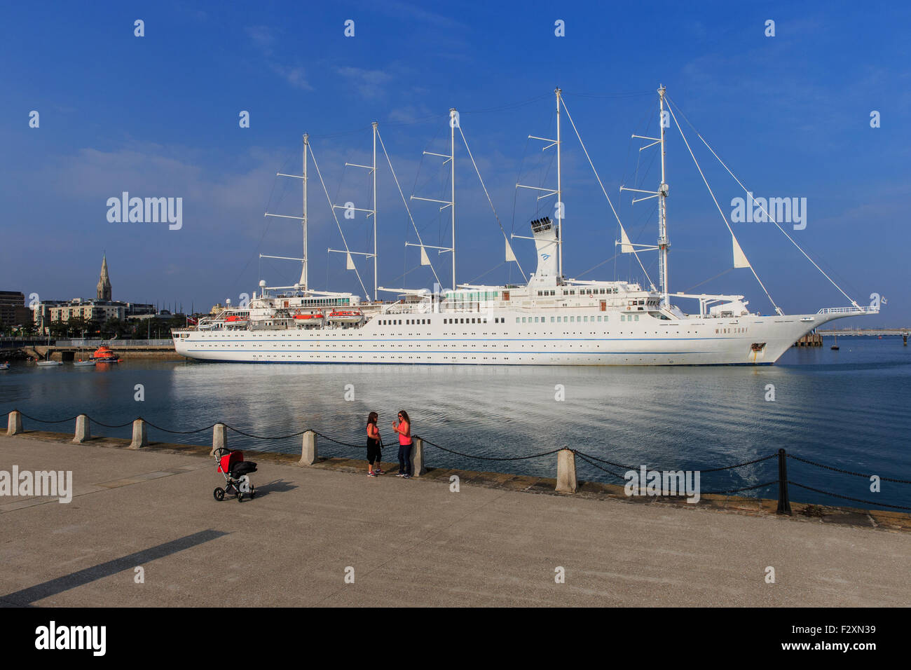 wind surf cruise ship sailing liner sails harbor Stock Photo Alamy