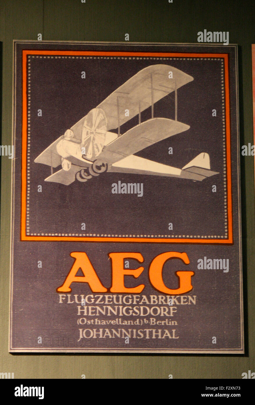 historische Werbung fuer AEG - Deutsches Technikmuseum, Berlin-Kreuzberg. Stock Photo