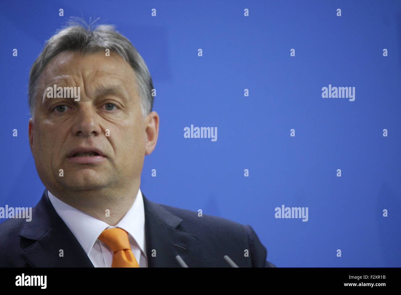 Viktor Orban - Treffen der dt. Bundeskanzlerin mit dem ungarischen Ministerpraesidenten, Bundeskanzleramt, 8. Mai 2014, Berlin. Stock Photo