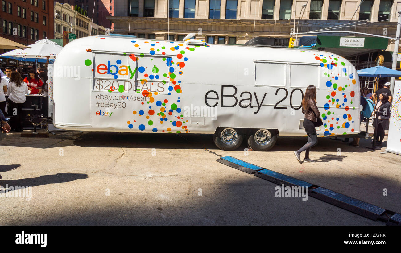 The online market eBay promotes their 20th birthday in Flatiron Plaza