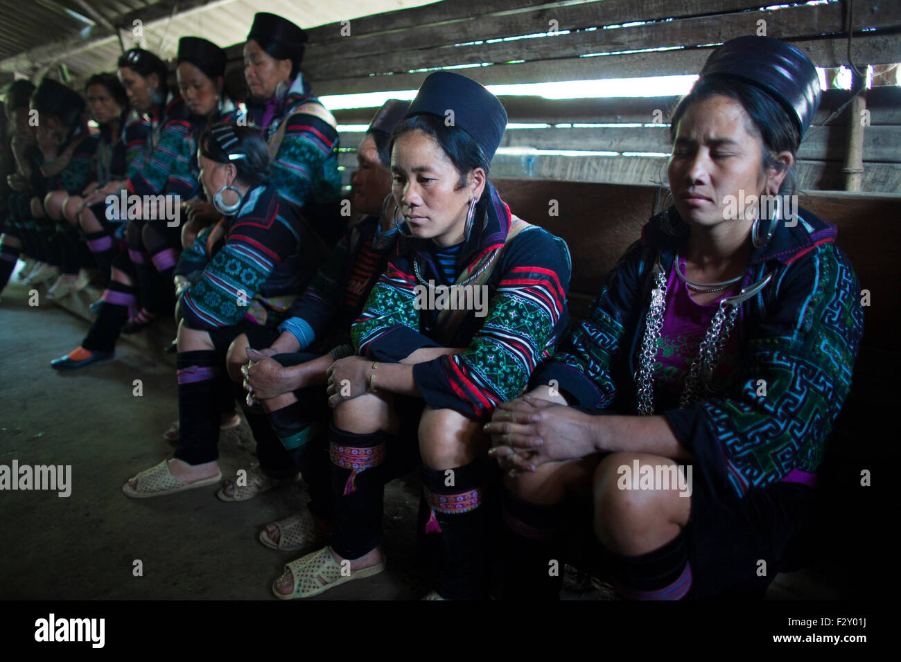 funeral rituals of the Hmong hill tribe, Vietnam Stock Photo