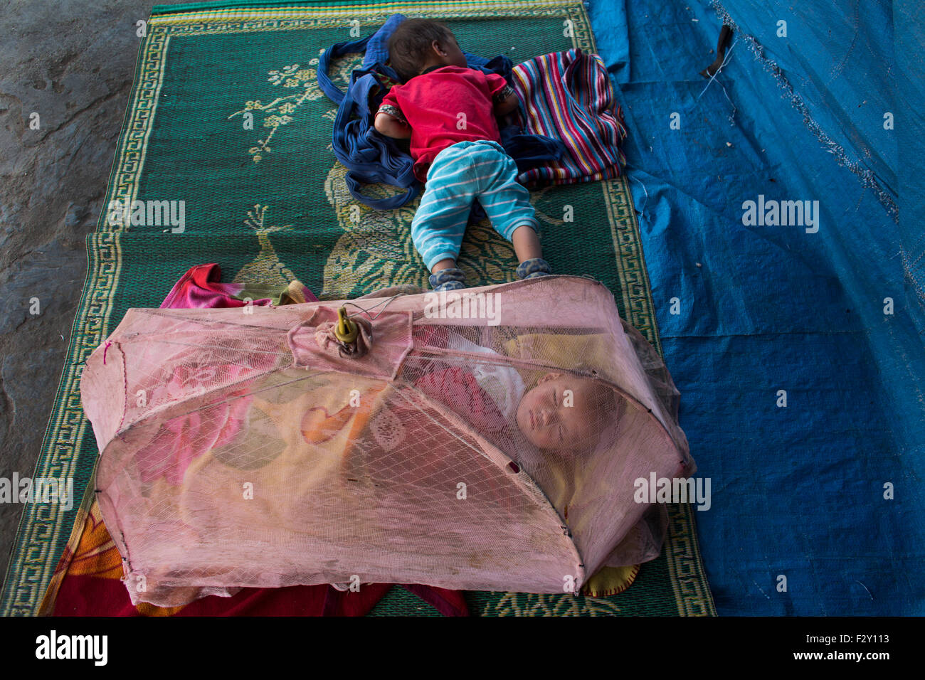 babies from the ethnic Hmong tribe in Vietnam Stock Photo