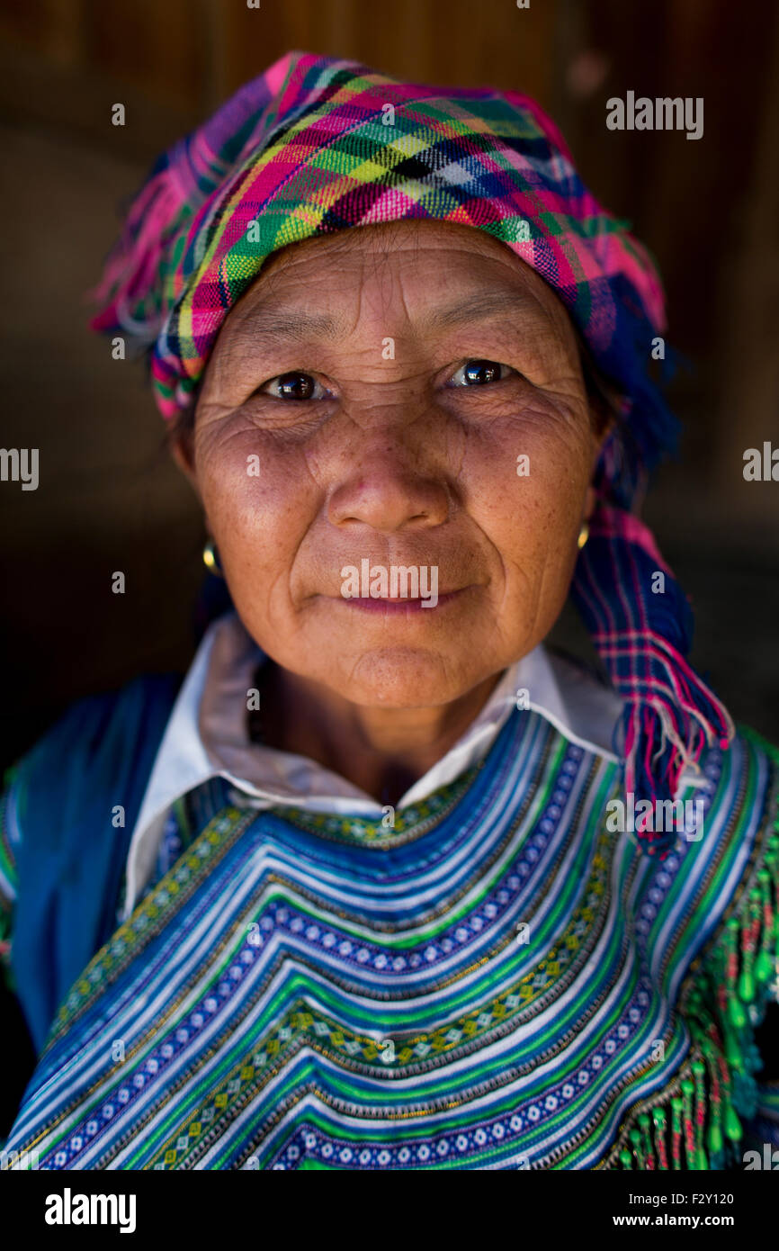 Old woman flower hmong traditional dress hi-res stock photography and ...