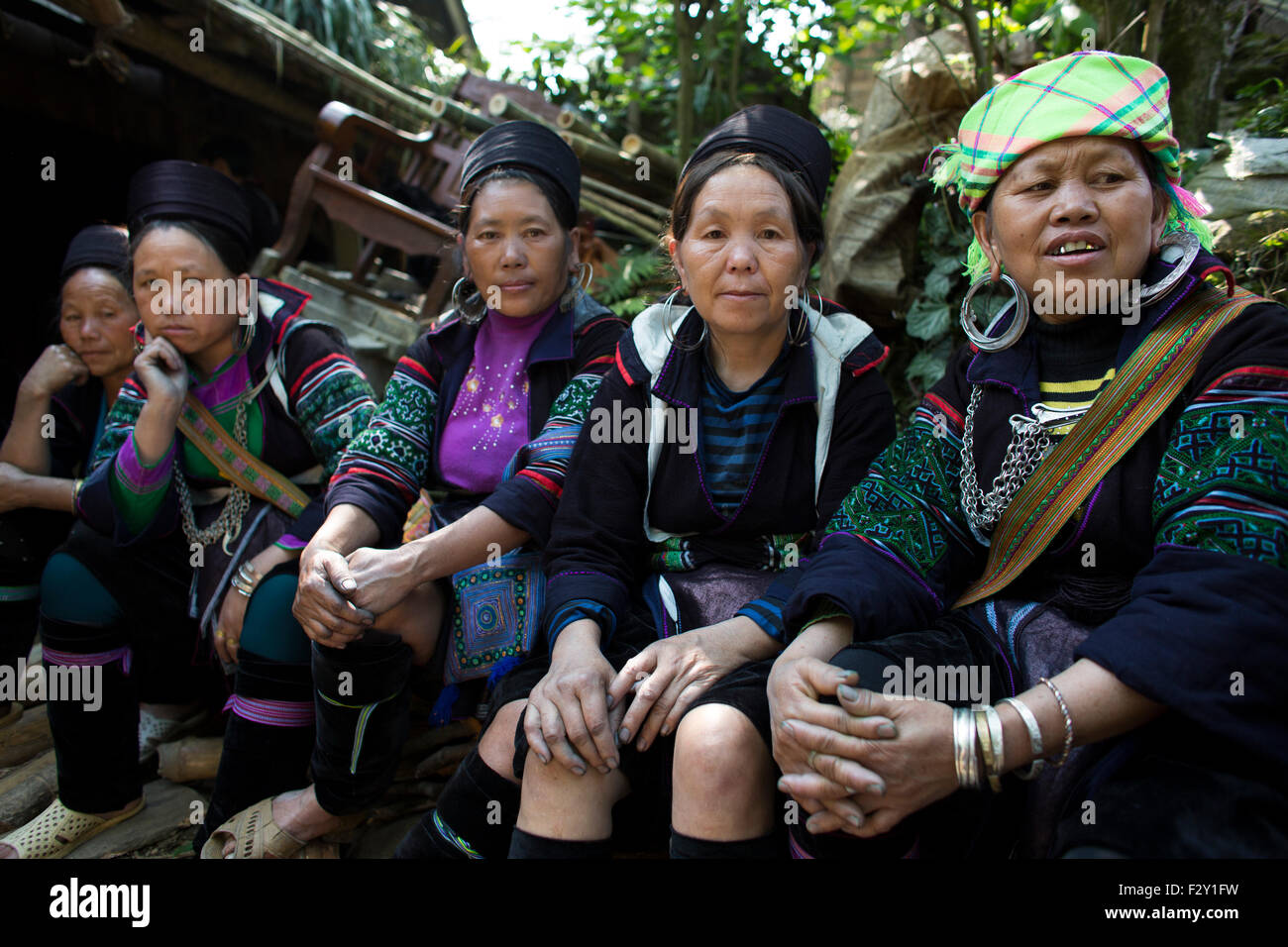Funeral of a 'Black Hmong' tribe in Northern Vietnam. Stock Photo