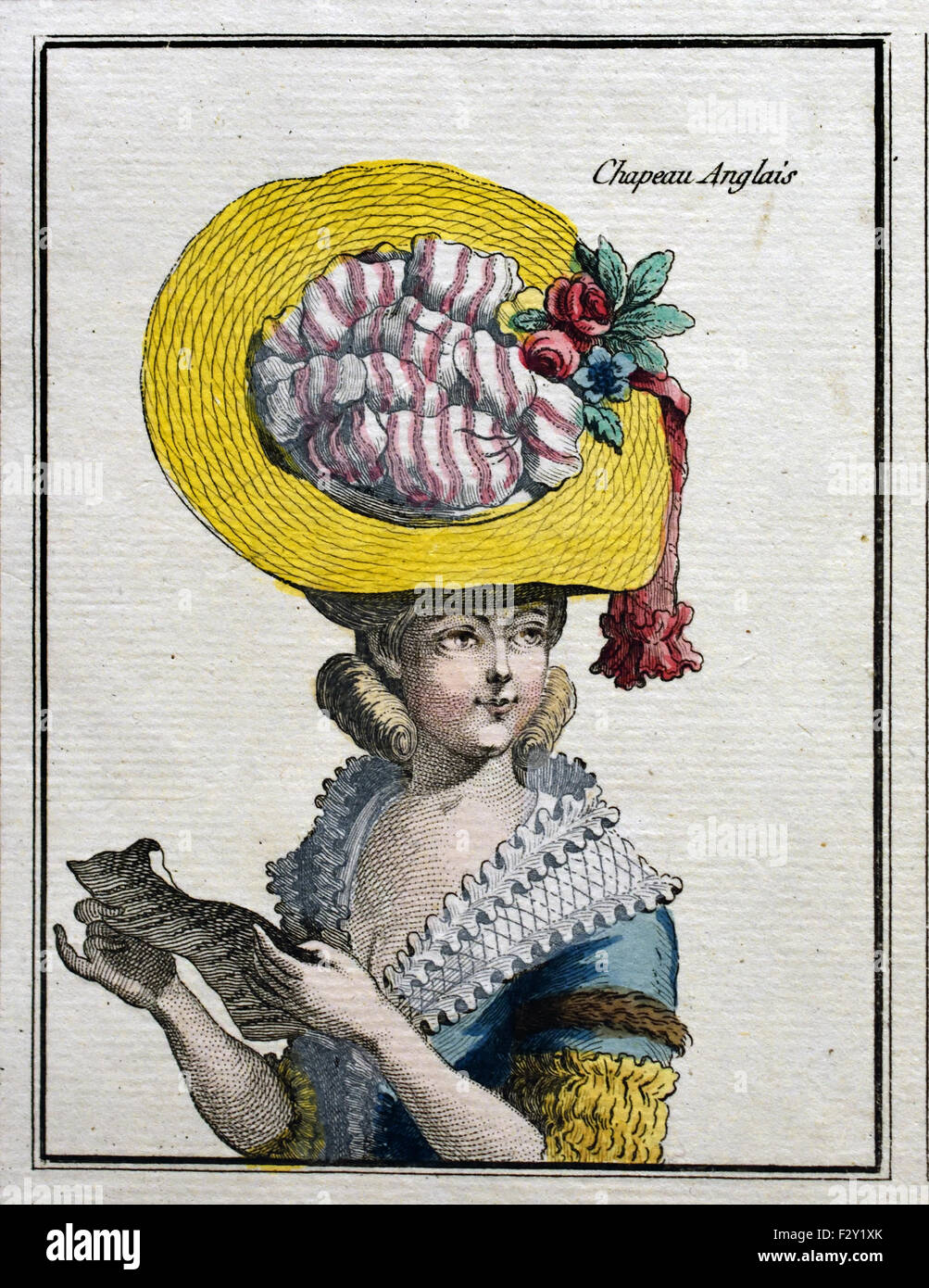 French Coiffures, Poufs, Hats and Bonnets Coiffures and Headdresses ( J. Pelicier  Esnauts & Rapilly 1780 )  Paris France Stock Photo