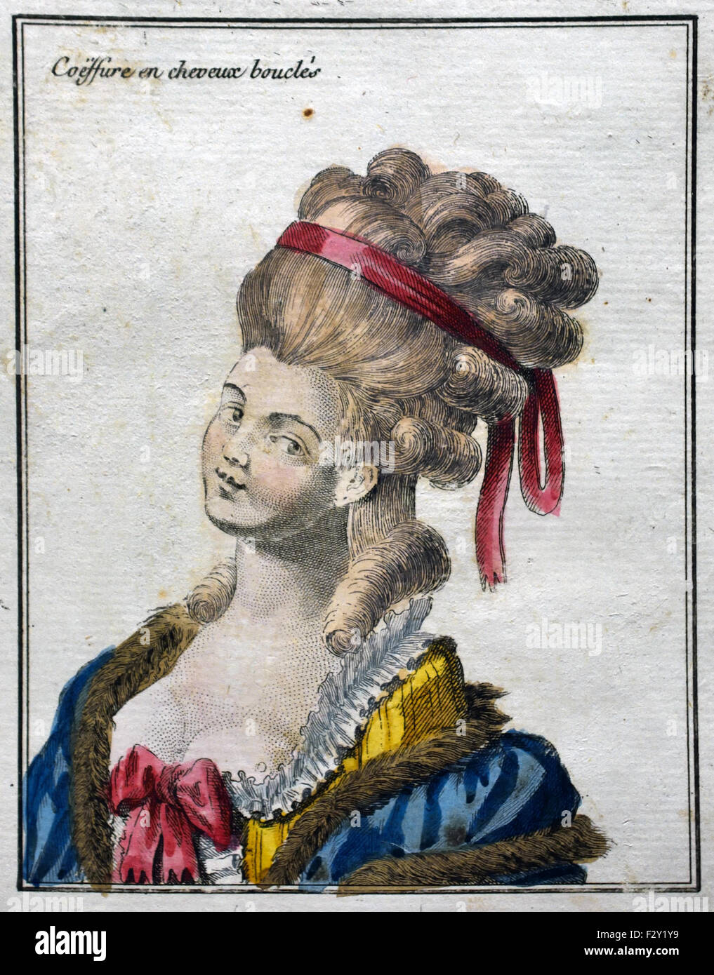 French Coiffures, Poufs, Hats and Bonnets Coiffures and Headdresses ( J.  Pelicier Esnauts & Rapilly 1780 ) Paris France Stock Photo - Alamy