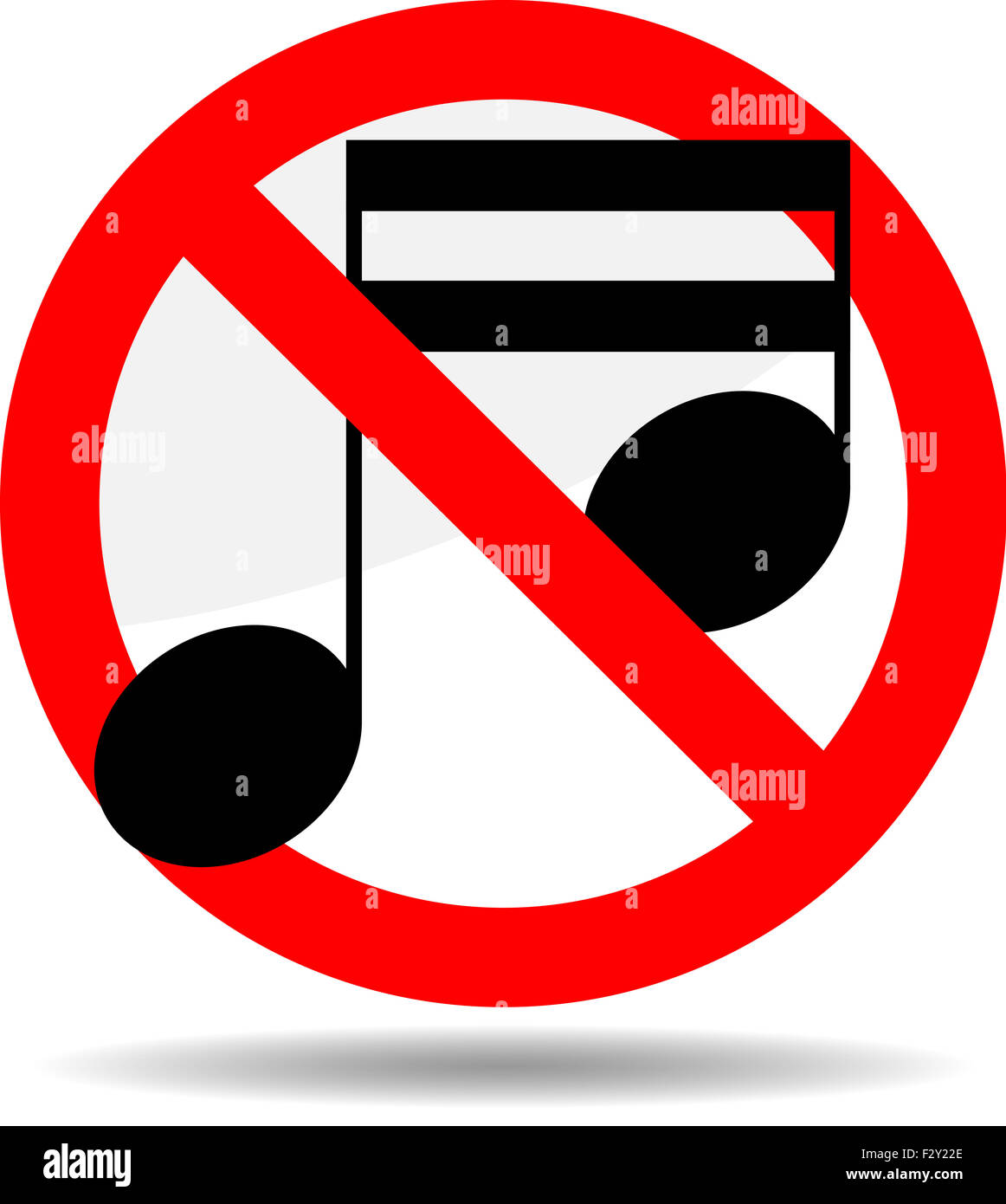 Ban sound. Symbol sign note prohibition, audio badge, no music, icon ...